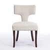 Akoasm Set of 2 Modern Linen Fabric Upholstered Dining Chairs with Curved Backrest and Hardwood Frame For Dining Room & Kitchen-Beige - 3 of 4