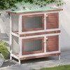 vidaXL Rabbit Hutch Bunny Cage Pet House for Small Animals Solid Pine Wood - 2 of 4