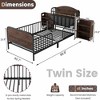 QingMoon Twin Bed Frame for Kids, Metal Platform Bed Frame with Light, Modern Twin Size Beds with Rails and Storage Headboard for Girls & Boys - 4 of 4