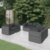 vidaXL Garden Lounge Set Gray PE Rattan, Powder-Coated Steel, Polyester - 2 of 4