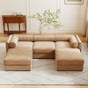 Oversized 109" Chenille Modular U-Shaped Sectional Sofa with Cylindrical Cushios and Storage Seat, 5-Piece Free combination Sofa - 2 of 4