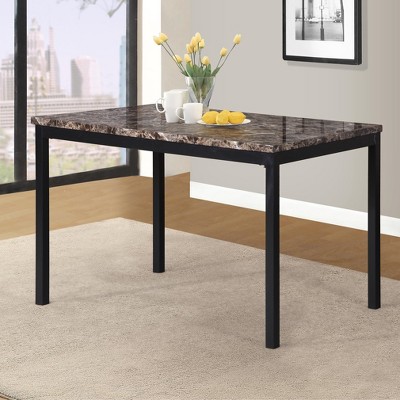 NicBex Modern Dining Table, Rectangle Kitchen Table with Laminated Faux Marble Top Home and Kitchen Metal Dining Table for Living Room, Kitchen