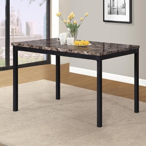 NicBex Modern Dining Table, Rectangle Kitchen Table with Laminated Faux Marble Top Home and Kitchen Metal Dining Table for Living Room, Kitchen - 1 of 4