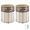 iDesign Metal Vine Trash Can with Insert - Set of 2 - Vanilla/Bronze - 2 of 4