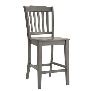 South Hill Slat Back 24 in. Counter Chair (Set of 2) Gray - Inspire Q