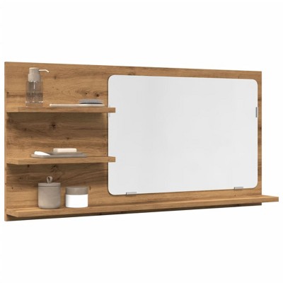 vidaXL Bathroom Mirror Cabinet Artisan oak Engineered wood, Glass Large