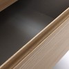 LuxenHome Snowy Oak Nightstand & End Table with 2 Drawers, Faux Travertine Top, Durable Manufactured Wood Brown - 3 of 4