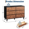 5/6/7 Drawer Dresser for Bedroom, Wood Chest with Curved Profile and Vintage Circle Handles, Storage Organizer for Bedroom and Living Room - 2 of 4