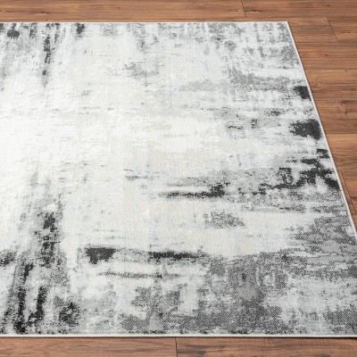 Anthracite Abstract 8' x 10' Synthetic Area Rug