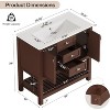 Tribesigns 36" Bathroom Vanity with Sink, Modern Bathroom Storage Vanity Cabinet with 3 Drawers, Brown - 2 of 4