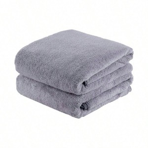 Extra Large Bath Towels, 2 Pack, 30x60, 350GSM, Fleece, Soft, Absorbent, Lint Free - 1 of 4
