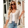 Womens 3/4 Sleeve Cardigan Ribbed Knit Front Button Down Cardigan with Wavy Trim Womens Sweater Shrugs - 4 of 4