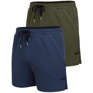 COOFANDY Men's 2 Pack Gym Workout Shorts Quick Dry Athletic Shorts 5 Inch Lightweight Sports Running Shorts with Pockets - 1 of 4