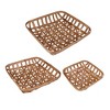 Northlight Square Lattice Tobacco Baskets - Brown - Set of 3 - 4 of 4