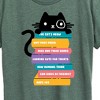 Women's - Instant Message - Cat Peeking Over Book Stack Short Sleeve Graphic T-Shirt - 2 of 4