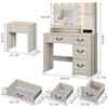 Fredees Vanity Desk: Lighted Mirror, Power Outlet, Rustic Makeup Table, Drawers, Stool, Hollywood Mirror with 3-Color Lights - 2 of 4