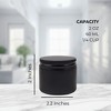 Cornucopia Brands 2oz Black Coated Glass Jars 12pk; Cosmetic Jars w/ Black Metal Lids and Black Matte Exterior - 3 of 4