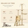 Resenkos Cat Tree,53" Plush Sturdy Interactive Cat Condo Tower Scratching Post Activity Tree House - Beige - 4 of 4