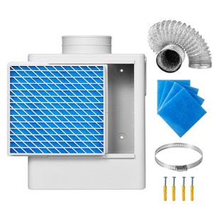 VEVOR 3-in-1 Indoor Dryer Vent Kit,Premium ABS Material Fits 4 inch Exhaust Port,Smart Overheating Reminder Exhaust Hood&Easy-to-Detach Mesh Cap,White - 1 of 4