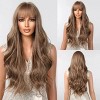 Jessie's Wig Cosplay Heat Resistant Long Curly Synthetic Wigs Ash Brown Wigs with Bangs for Women 26 Inch 1 Pc/Pack - 2 of 4