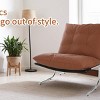 INFURNIC Accent Chairs Leather Armchair with High Back Modern Accent Chair Sofa Chairs with Soft Padded for Home, Brown, 32.3"*27.4"*39" - 3 of 4