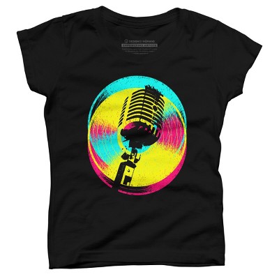 Girl's Design By Humans Colors and Records By clingcling T-Shirt