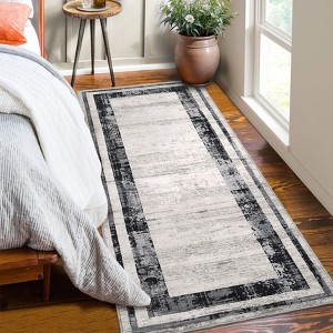 TackView Modern Area Rugs Washable Runner Rug, Low Pile Non Slip Carpet, Stain-Resistant Floor Mat for Living Room Bedroom Home Office - 1 of 4
