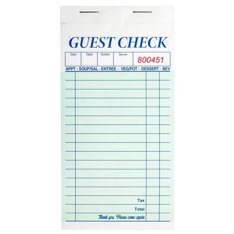 Juvale 10 Pack Restaurant Server Note Pads for Food Servers, Guest Check Pads for Waiter, Waitress, 2-Part Carbonless, 500 Total Tickets, 3 x 7 In, 5 of 9