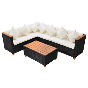 vidaXL Patio Furniture Set Set of 4 Black, Cream White - 1 of 4