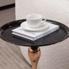NicBex End Tables for Living Room, Mermaid Tail End Coffee Table Round Metal Pedestal Table, Minimalist Accent Table for Bedroom, Matte Gray - 2 of 4