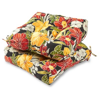 Set of 2 Aloha Floral Outdoor Seat Cushions - Kensington Garden