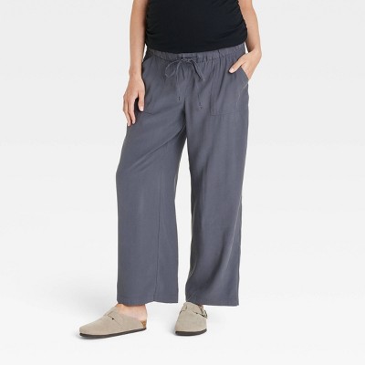 Under Belly Mid-Rise Everyday Wide Leg Maternity Pants - Isabel Maternity by Ingrid & Isabel™ Gray S