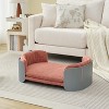Bencmate Pet Bed Scandinavian Style Cat Couch with Removable Cover Elevated Design for Indoor Cats Dogs, Pink, 33.46"*20.07"*10.23" - 3 of 4