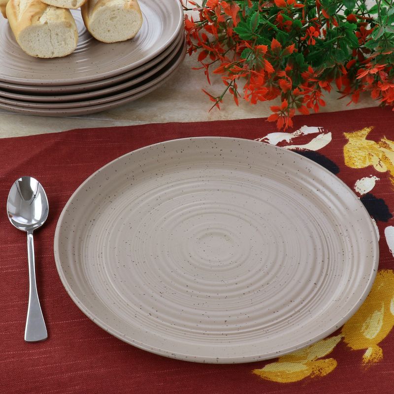 Gibson Bee and Willow Milbrook 6 Piece 10 Inch Round Stoneware Dinner Plate Set in Mocha, 5 of 6