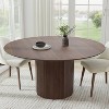Dovelina Mid-Century Round Dining Table Wood Kitchen Table for 4 People - Walnut - 2 of 4