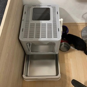 BingoPaw Extra Large Stainless Steel Enclosed Cat Litter Box Drawer Type Litter Pan with Lid & Scoop & Antiurine Leakage - 1 of 4