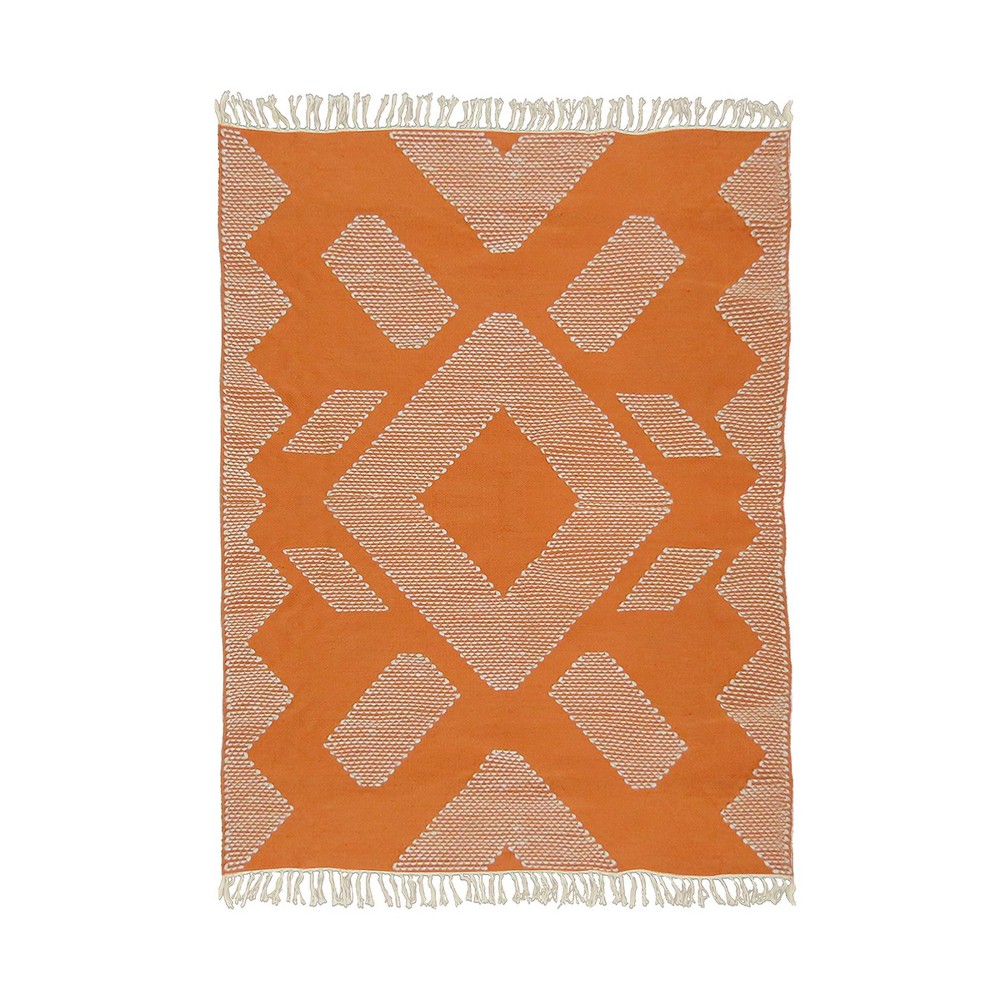 4' x 6' Bohemian Fringe Outdoor Rug Papaya - National Tree Company