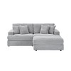 82" L-Shaped Sectional Sofa with Movable Footstool & Storage, 4 Toss Pillows - 3 of 4