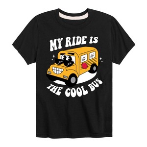 Boys' - Instant Message - Back To School My Ride Is The Cool Bus Short Sleeve Graphic T-Shirt - 1 of 4