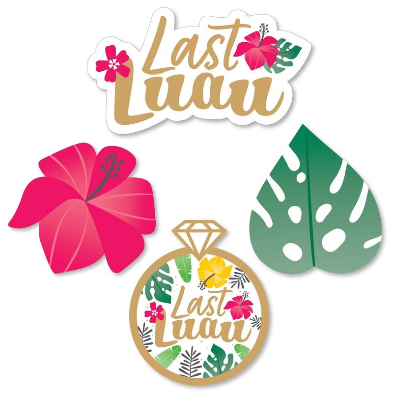 Big Dot of Happiness Last Luau - DIY Shaped Tropical Bachelorette Party and Bridal Shower Cut-Outs - 24 Count, 1 of 7