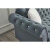 Velvet Rolled Arm Chesterfield Loveseat Sofa with Two Pillow,Tufted for Office Home - 4 of 4
