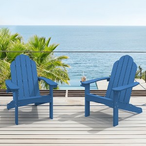 Arceso HDPS Adirondack Chairs Set of 2, Fire Pit Outdoor Chair Weather Resistant with Cup Holder, Modern Plastic Chair Plastic for Patio, Deck, Proch - 1 of 4