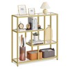 Transparent and Pale Gold 4 - Tier Bookcase - 11.8 x 39.4 x 40.6 Inches Freestanding Shelf. Ideal for Living Room, Office, Bedroom & Kitchen Storage - 2 of 4