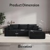 108" L-Shaped Corduroy Sectional Sofa - Plush Modular Couch with Left Chaise, No Assembly Required, Modern Lounge Sofa for Living Room - 3 of 4