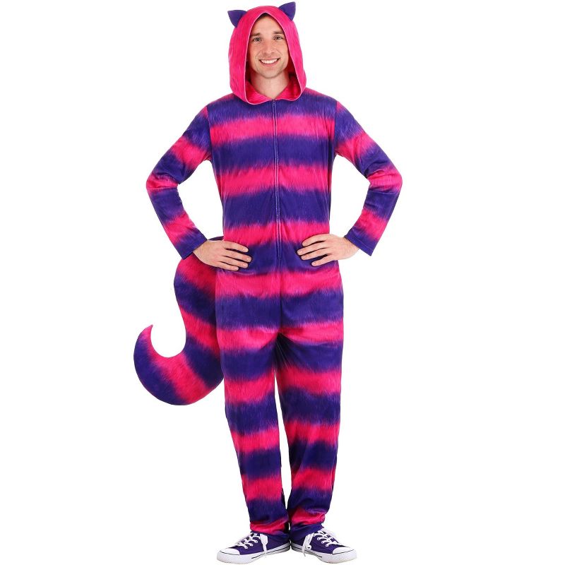 HalloweenCostumes.com Adult Cheshire Cat Onesie Costume., 3 of 5
