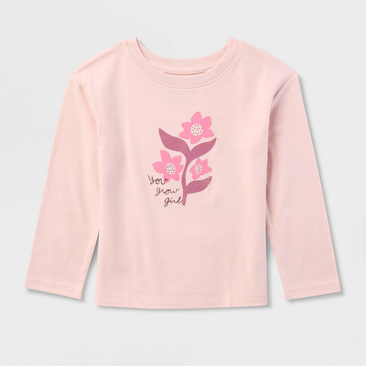 Toddler Girls' Grow Girl Relaxed Long Sleeve T-Shirt - Cat & Jack™ Light Pink - thumbnail 2