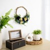 Northlight 12" Blue and Tan Poppy Floral Wooden Spring Basket Wreath - image 2 of 4