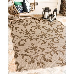 Unique Loom    Outdoor Botanical Victorian Area Rug - 1 of 4