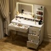 COMHOMA Modern Vanity Desk with Mirror and Lights, Makeup Table with 4 Drawers, Bedroom Dresser, White - 3 of 4