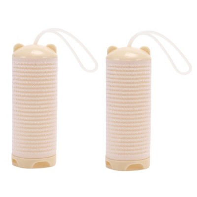 Unique Bargains Women's Heatless Voluminous Hair Rollers 3.98"x1.46" Beige 2pcs